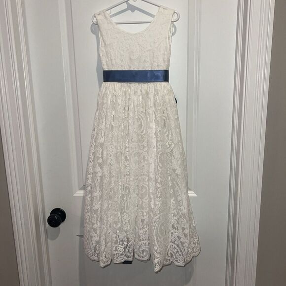 Handmade Other - Bohemian flower girl dress, White lace, rustic, Ivory Lace, First Communion